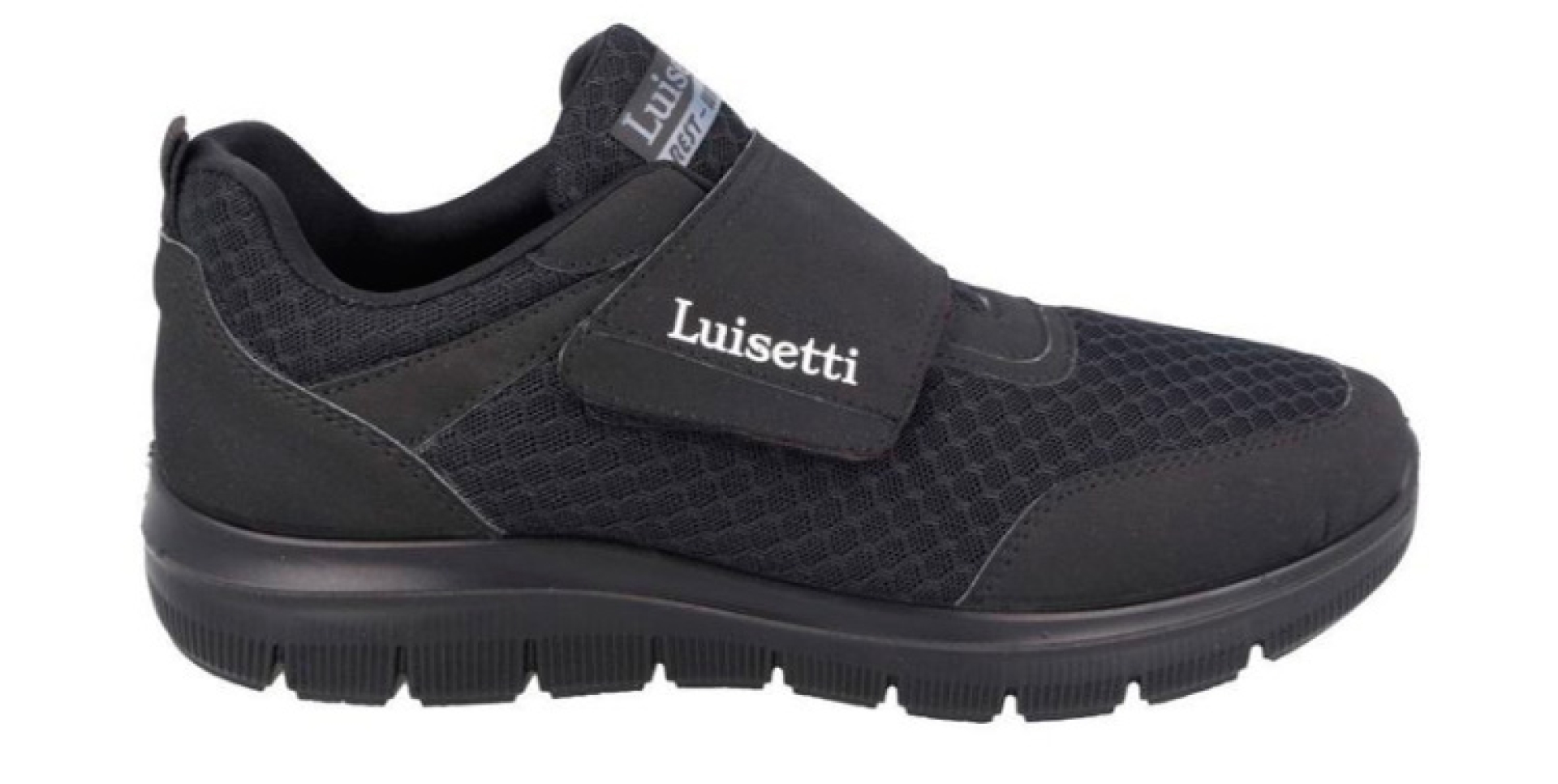 Zapato de hombre fabricado por LUISETTI en color negro, de nylon. H-131