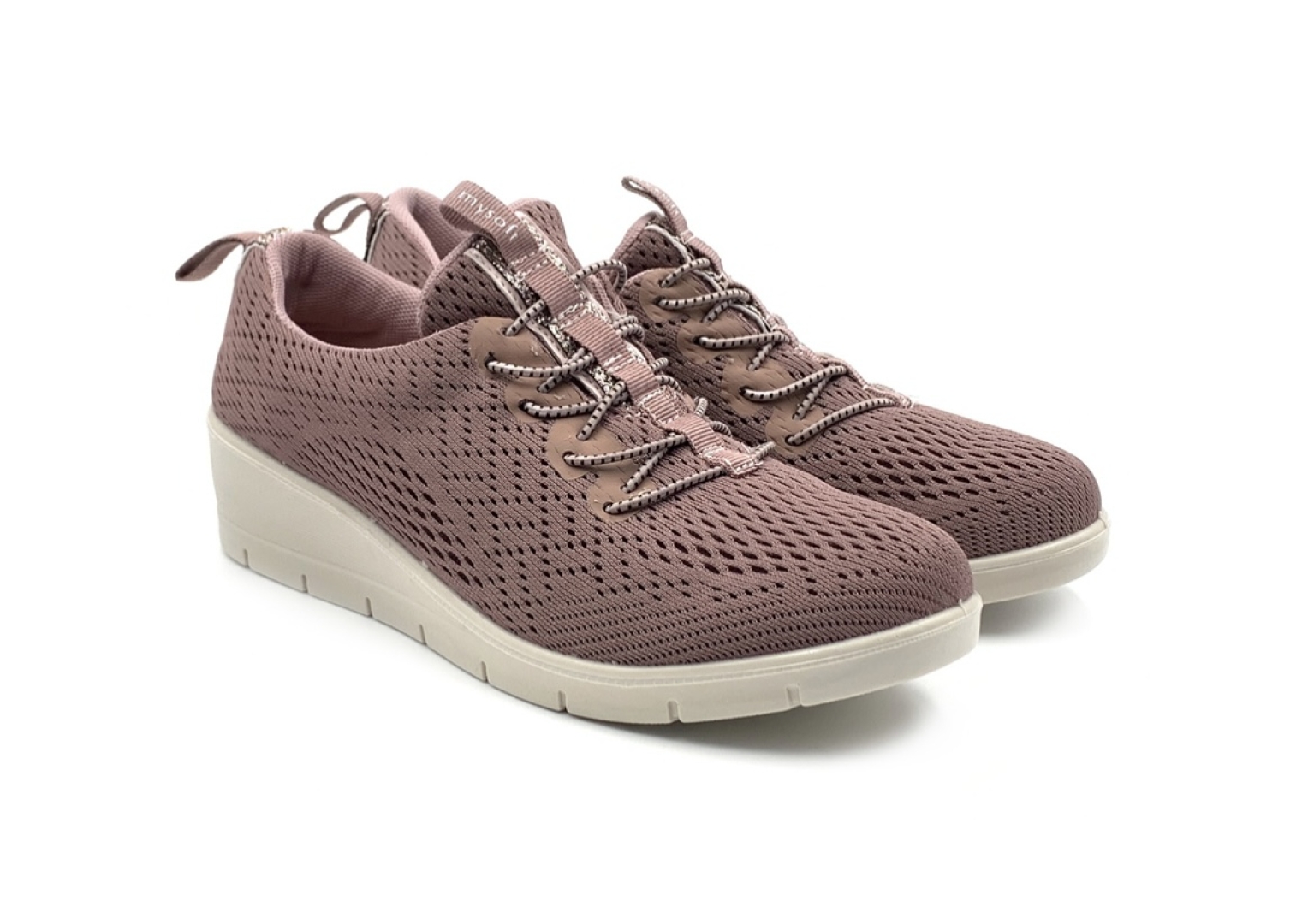 Zapato confort para mujer en textil beige 24M200 de MYSOFTSHOES. M-236