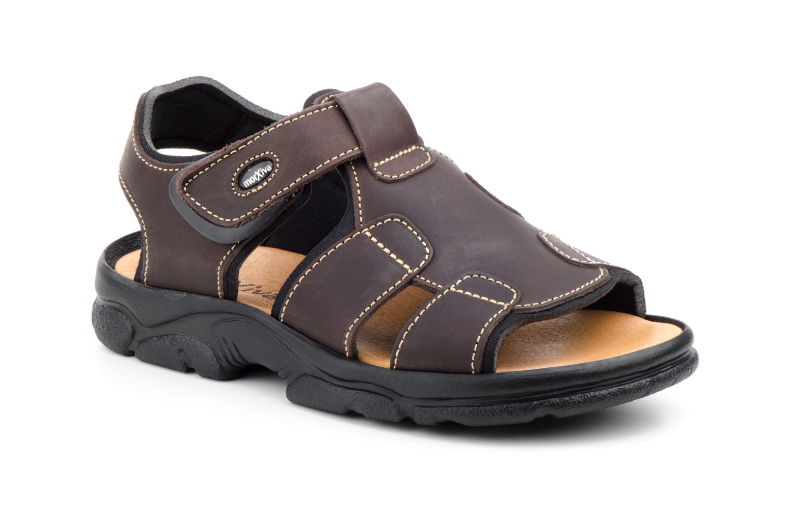 Sandalias para hombre en piel marrón mod. 7008 de MORXIVASHOES. H-375