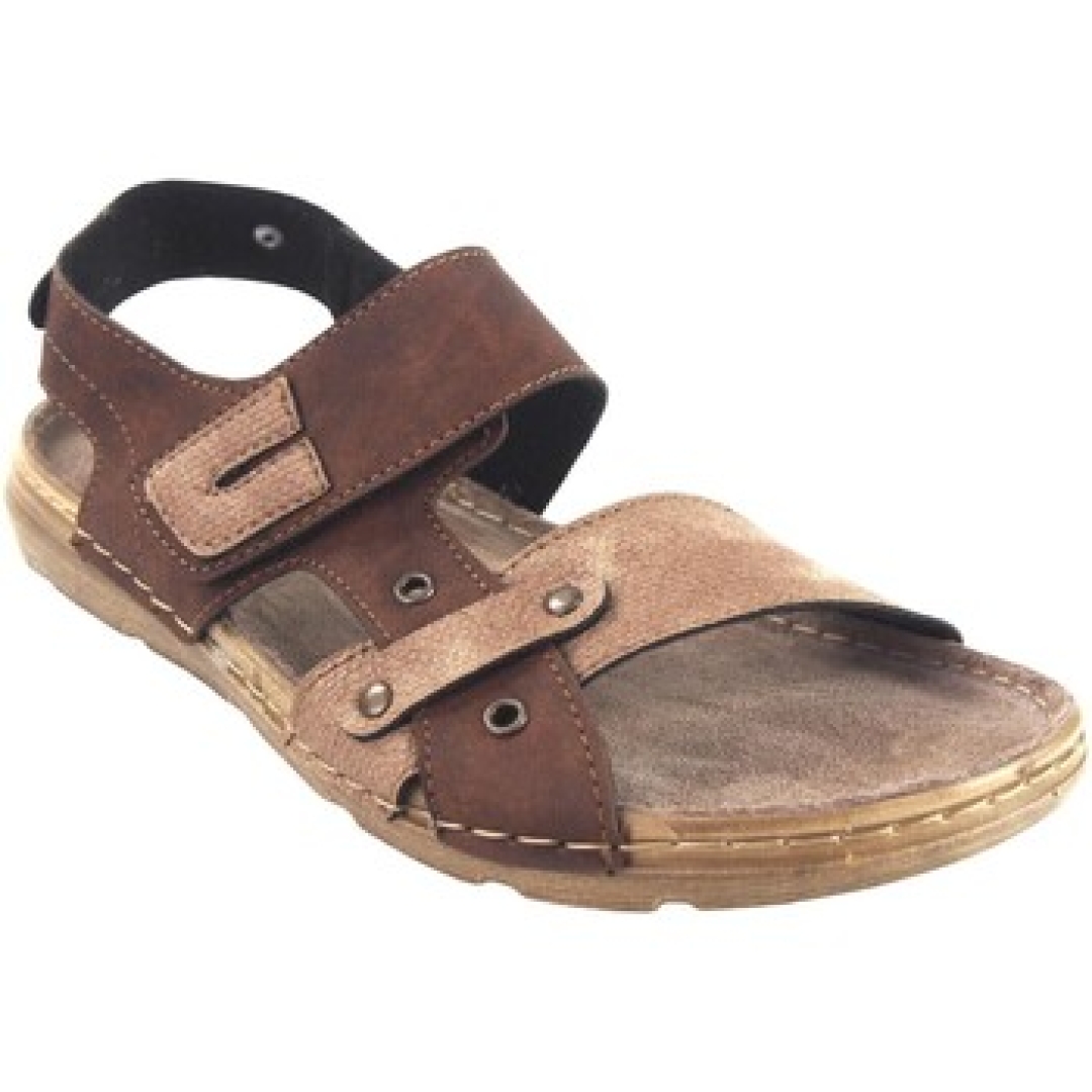 Sandalias para hombre tipo californiana en beige y marrón mod. 8018 de KELARA. H-392