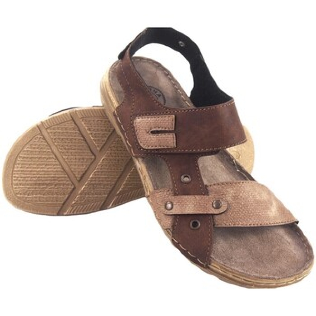 Sandalias para hombre tipo californiana en beige y marrón mod. 8018 de KELARA. H-392