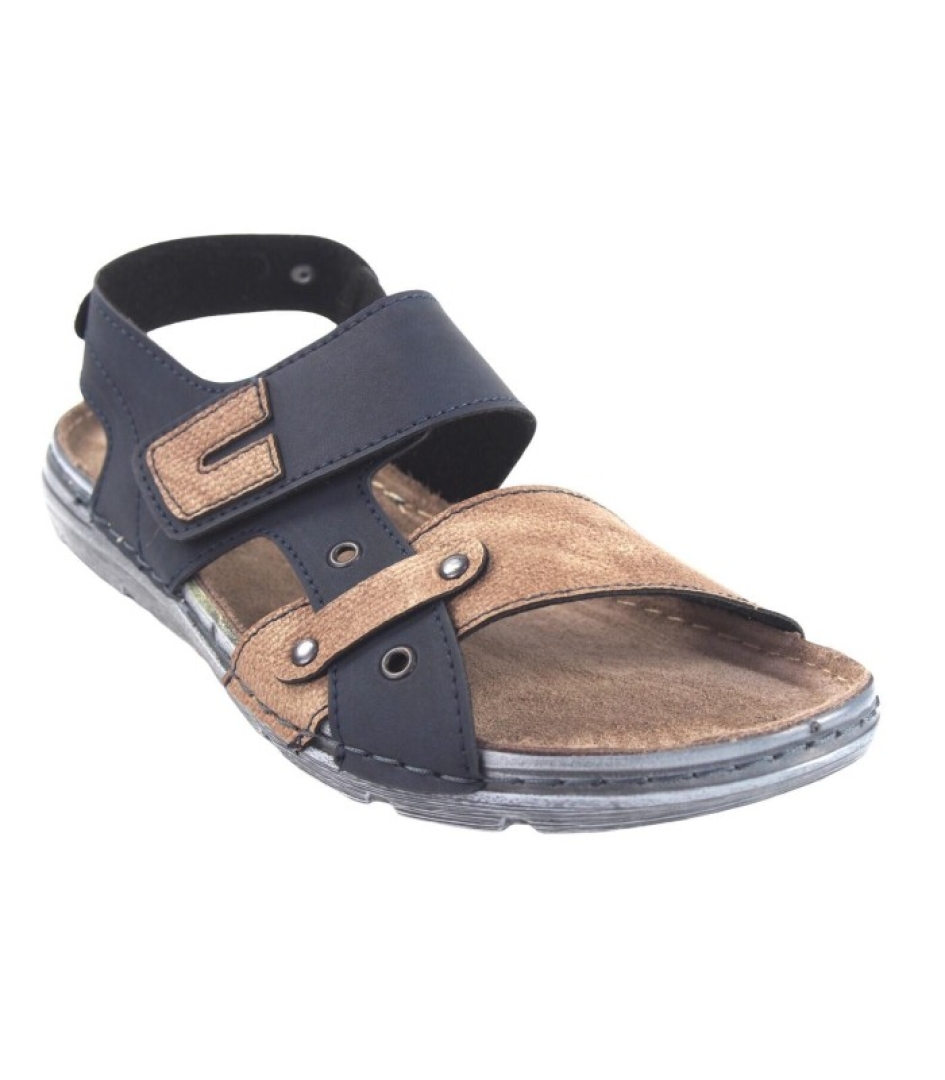 Sandalias hombre tipo californiana en beige y marino mod. 8018 de KELARA. H-396